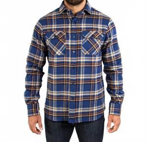 NEW MUSKOX field grand flannel long sleeve shirt in pecan plaid